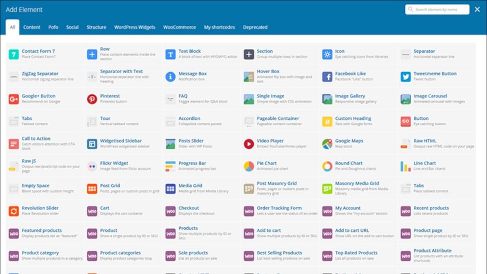 Biblioteca de plantillas y elementos del plugin WPBakery Page Builder, listos para usar.
